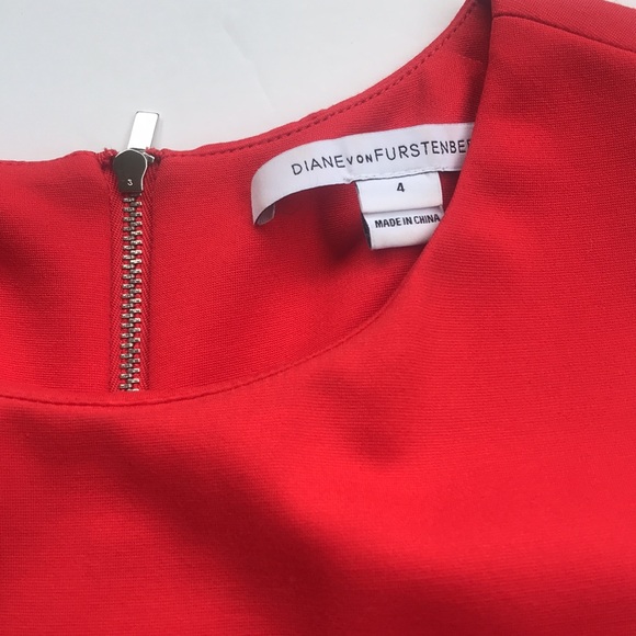 DVF Designer Bright Red Sleeveless Work Dress Carpreena Diane Von Furstenberg 4 - Picture 14 of 16